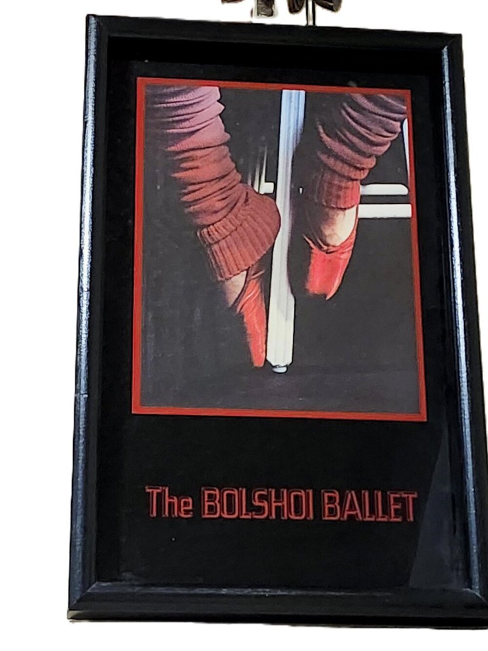 Vintage Bolshoi Ballet Company Framed Photograph Print Pointe Shoes Leg Warmers